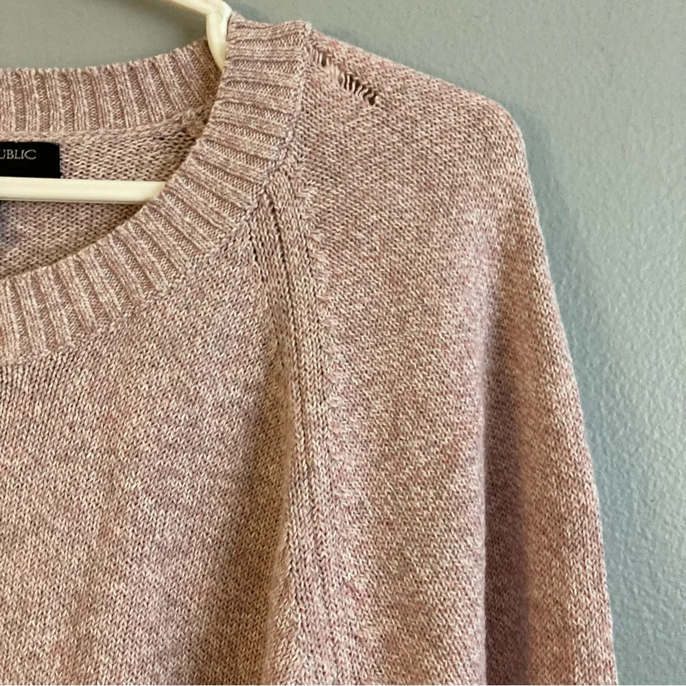 Banana republic pink knit sweater women’s size xl linen blend - Picture 2 of 5